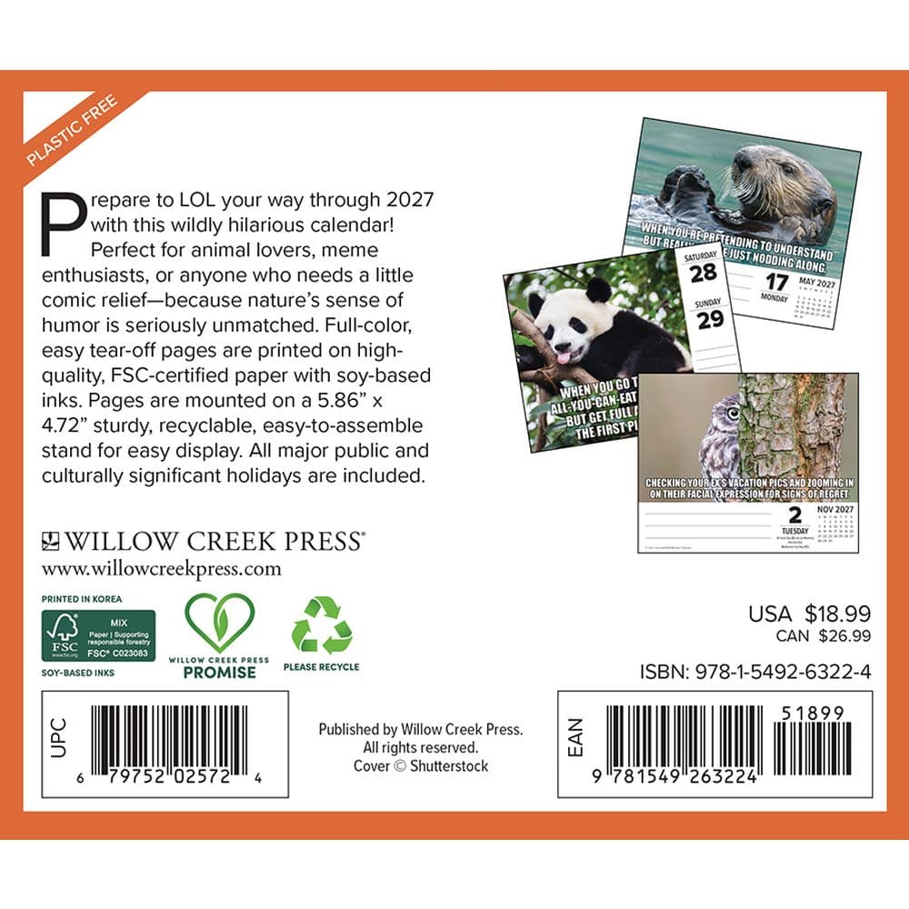 Animal Antics 2027 Desk Calendar First Alternate Image