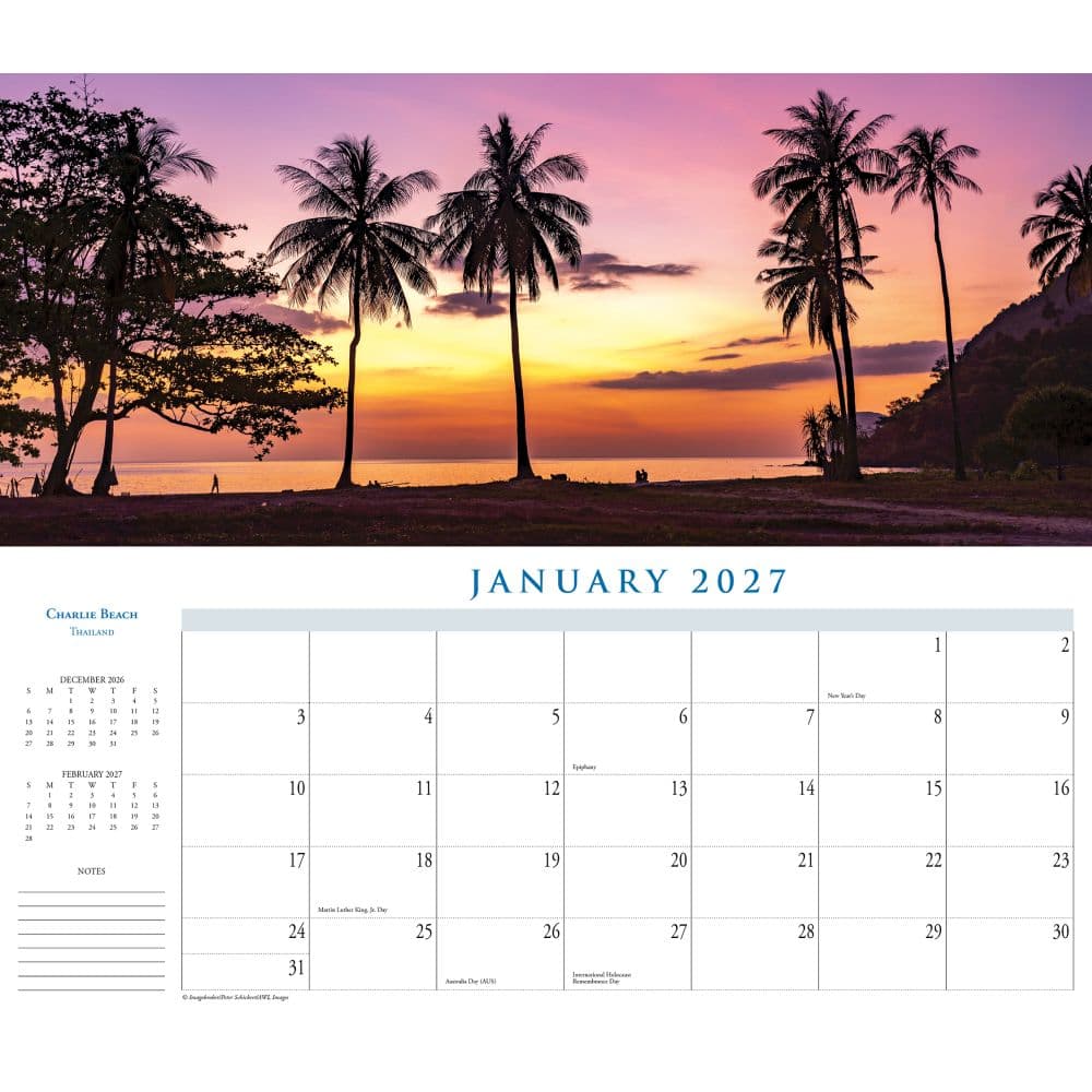 Beaches Panoramic 2027 Wall Calendar Second Alternate Image