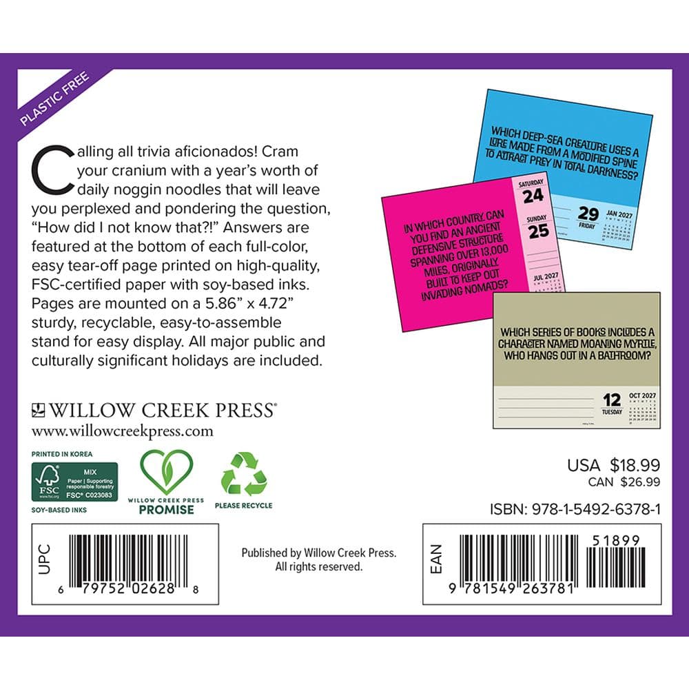 Trivia Night 2027 Desk Calendar First Alternate Image