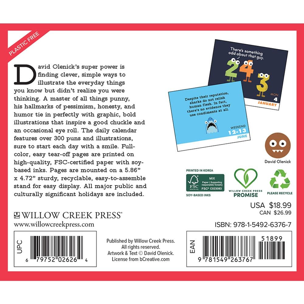 The Art of David Olenick 2027 Desk Calendar First Alternate Image