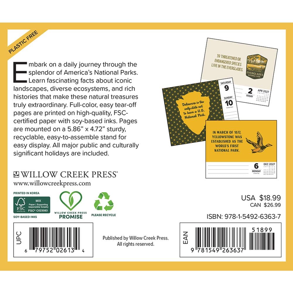 National Park Trivia 2027 Desk Calendar First Alternate Image