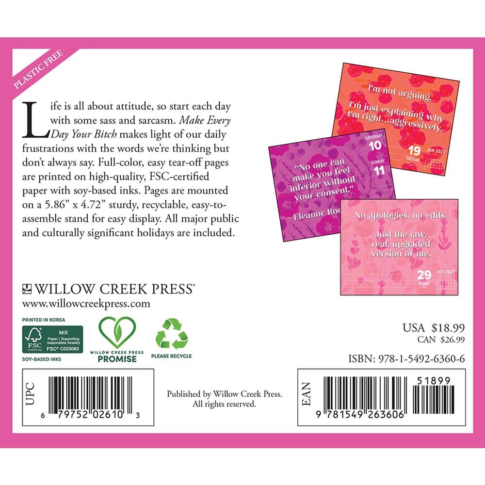 Make Every Day Your Bitch 2027 Desk Calendar First Alternate Image