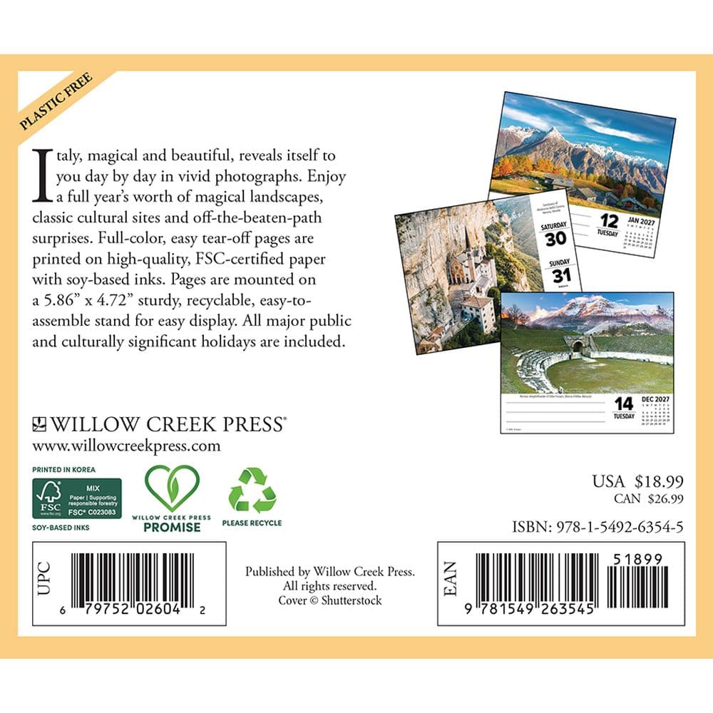 Italy 2027 Desk Calendar First Alternate Image