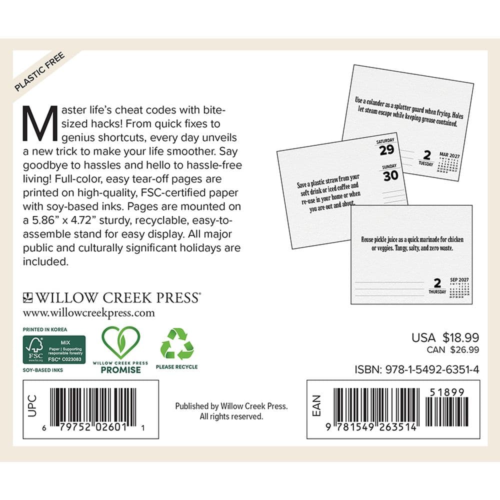 Hacks of Life 2027 Desk Calendar First Alternate Image