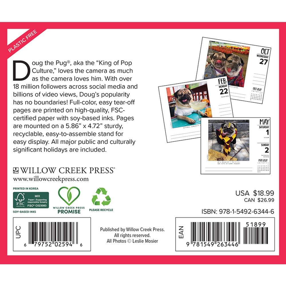 Doug the Pug 2027 Desk Calendar First Alternate Image