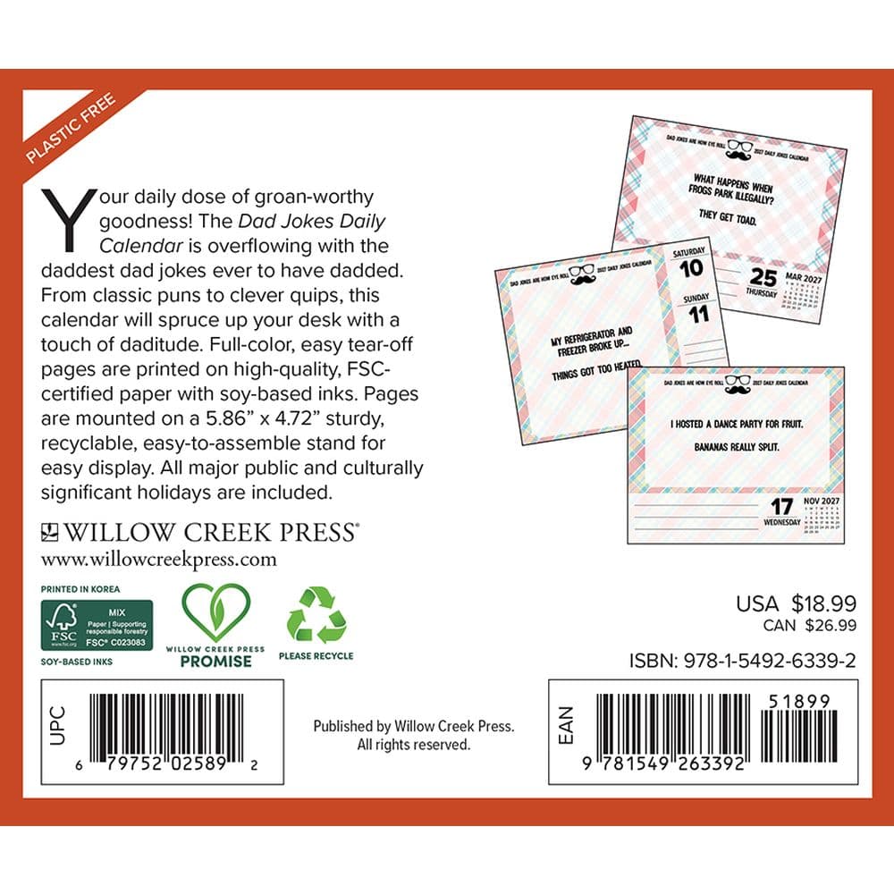 Dad Jokes A Dad a Base of Hilarious Jokes 2027 Desk Calendar First Alternate Image