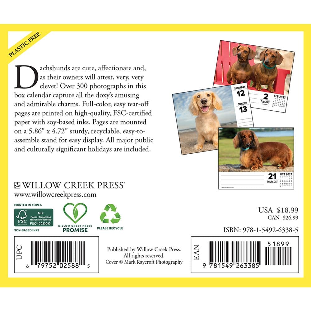 Just Dachshunds 2027 Desk Calendar First Alternate Image