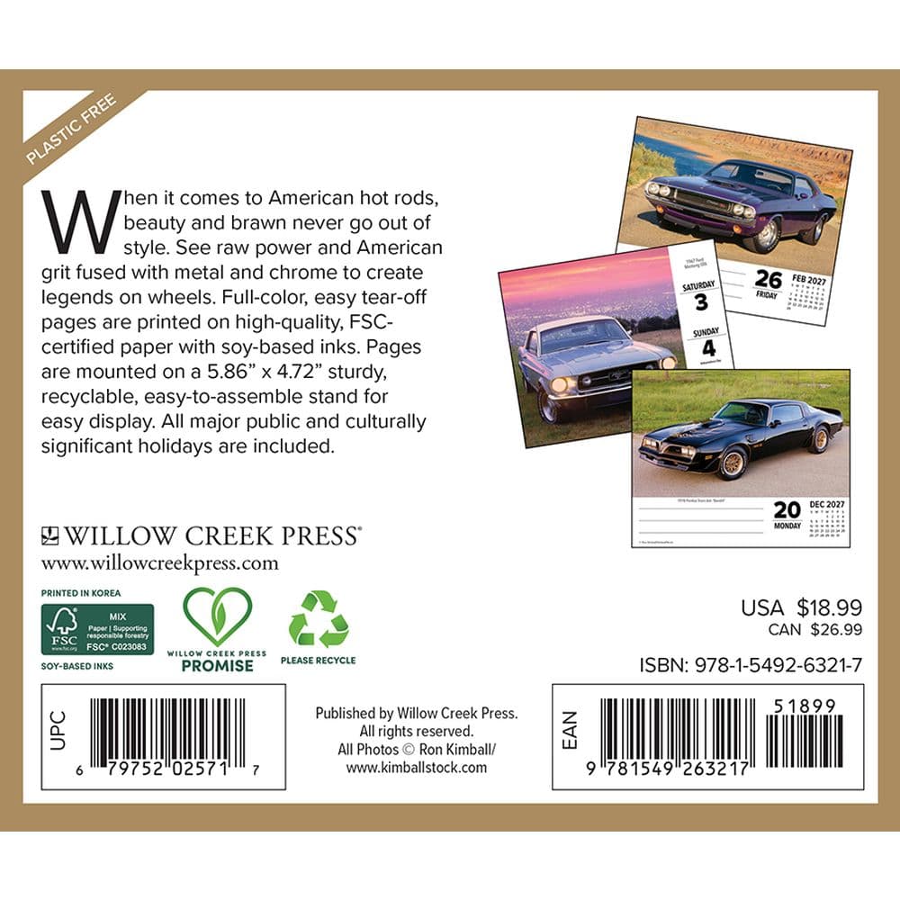 American Muscle Cars 2027 Desk Calendar First Alternate Image