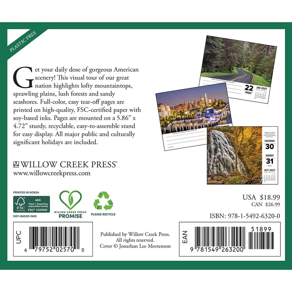 Beautiful USA 2027 Desk Calendar First Alternate Image