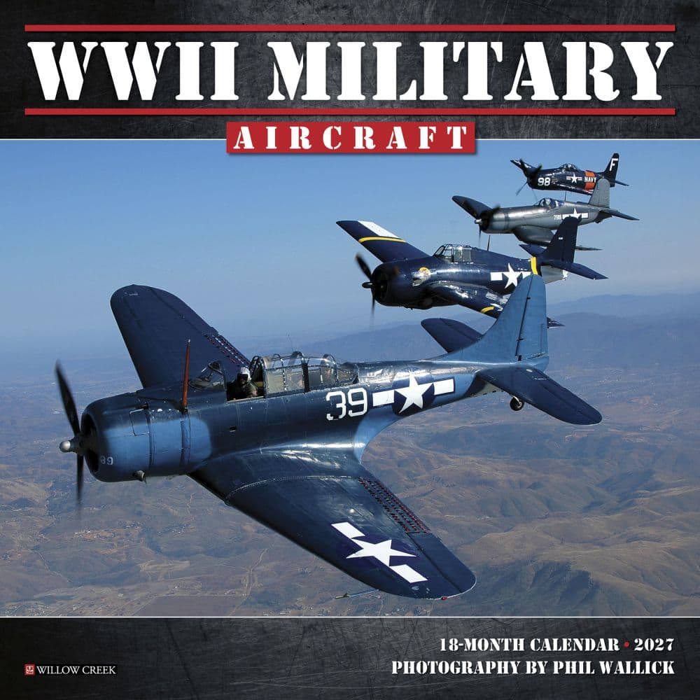 WWII Military Aircraft 2027 Mini Wall Calendar Main Product Image