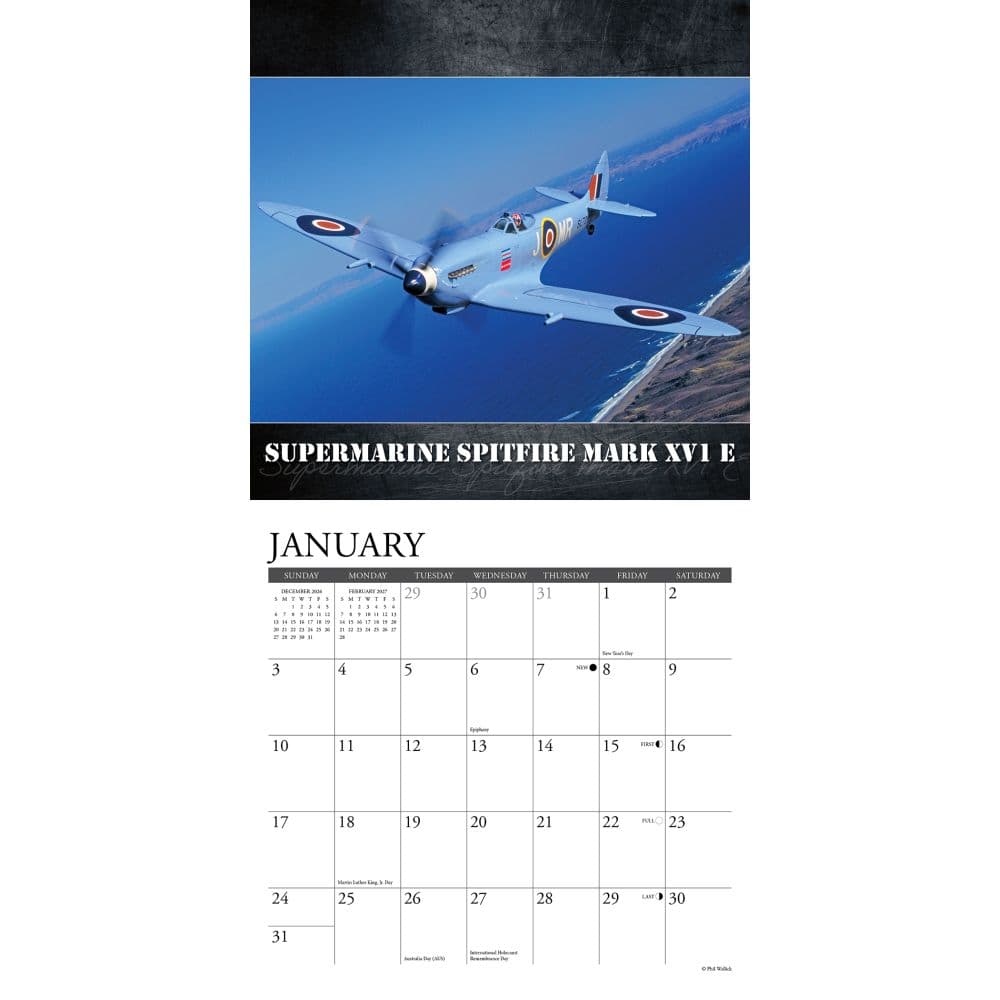 WWII Military Aircraft 2027 Mini Wall Calendar Second Alternate Image