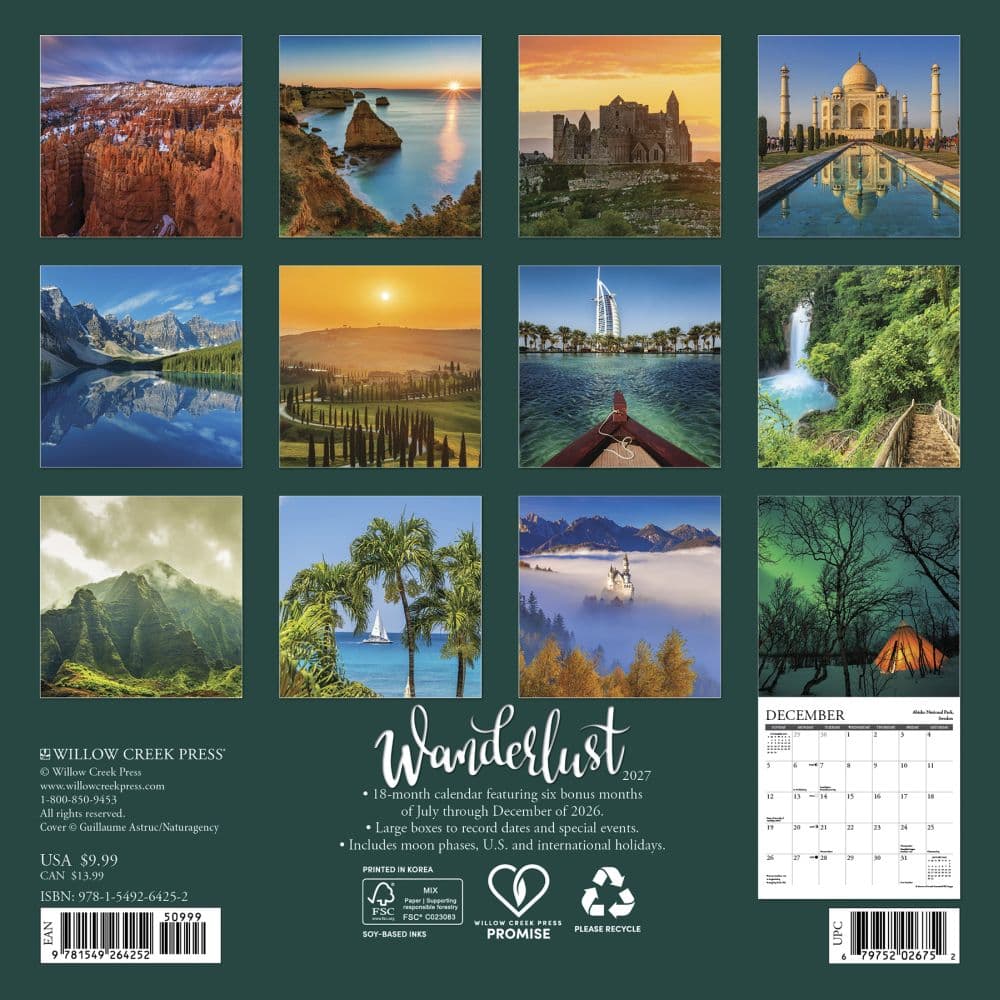Wanderlust 2027 Mini Wall Calendar First Alternate Image