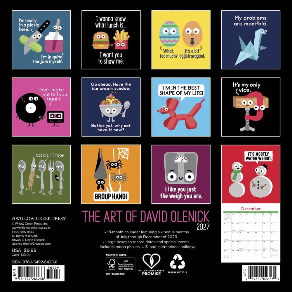 The Art of David Olenick 2027 Mini Wall Calendar First Alternate Image