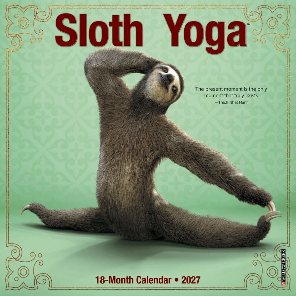 Sloth Yoga 2027 Mini Wall Calendar Main Product Image