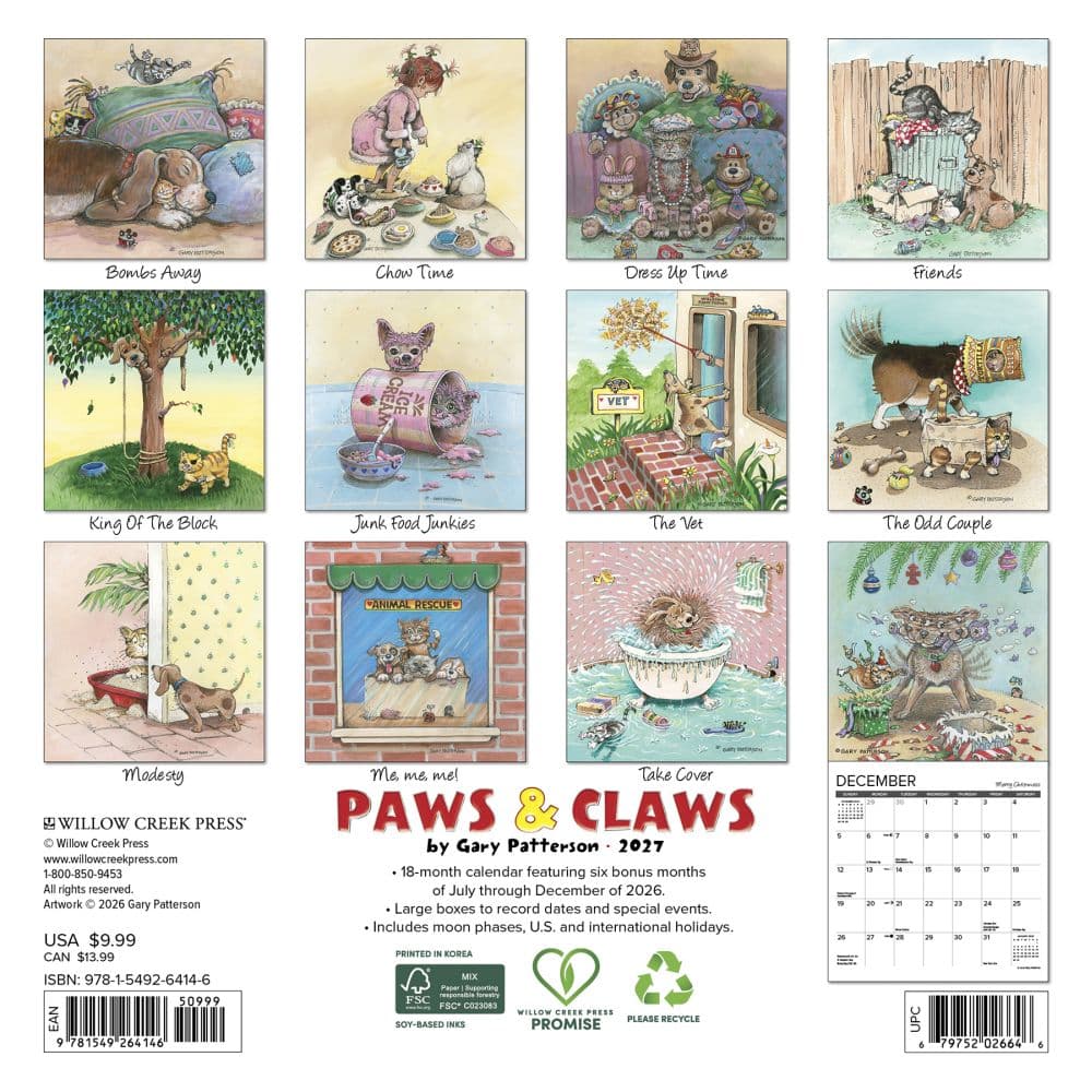 Paws and Claws 2027 Mini Wall Calendar by Gary Patterson First Alternate Image