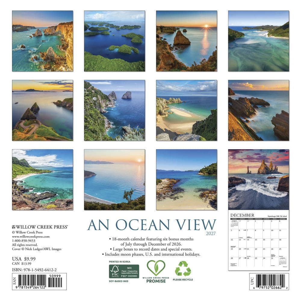 Ocean View 2027 Mini Wall Calendar First Alternate Image
