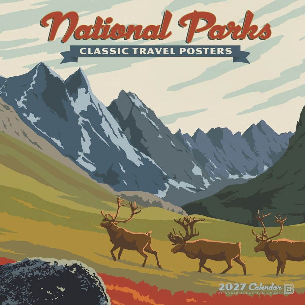 image National Parks Classic Travel Posters 2027 Mini Wall Calendar Main Product Image