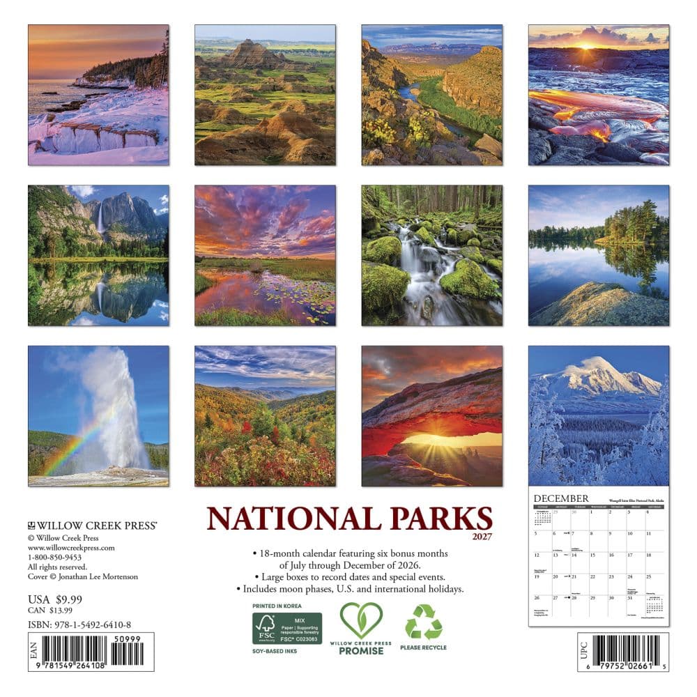 National Parks 2027 Mini Wall Calendar First Alternate Image