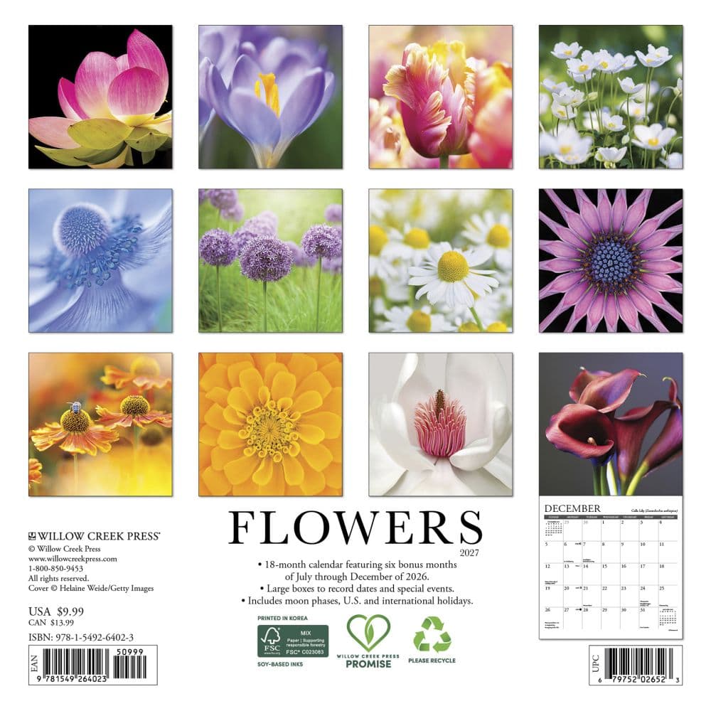 Flowers 2027 Mini Wall Calendar First Alternate Image