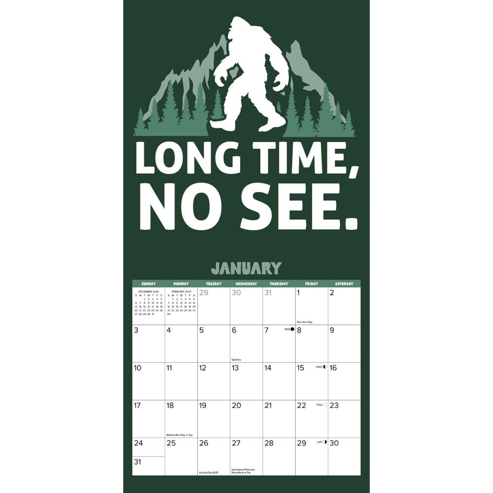 Bigfoot 2027 Mini Wall Calendar Second Alternate Image