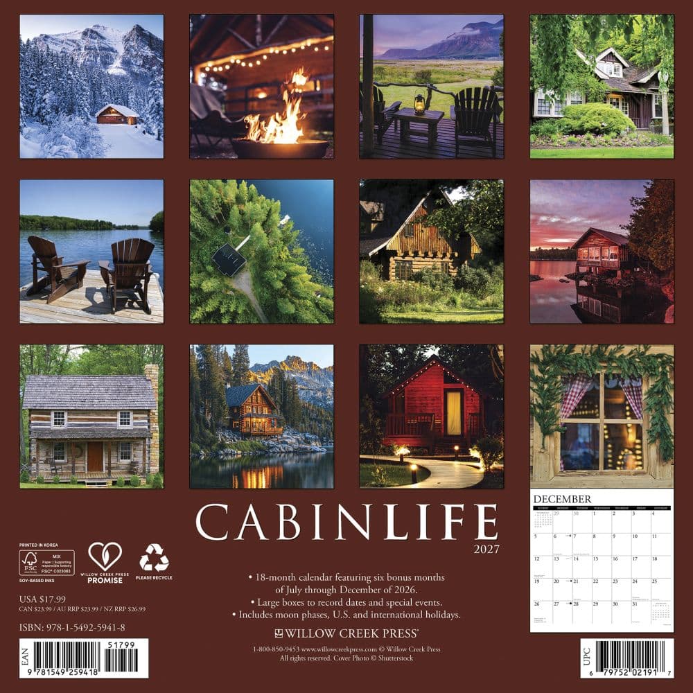 Cabin Life 2027 Wall Calendar First Alternate Image