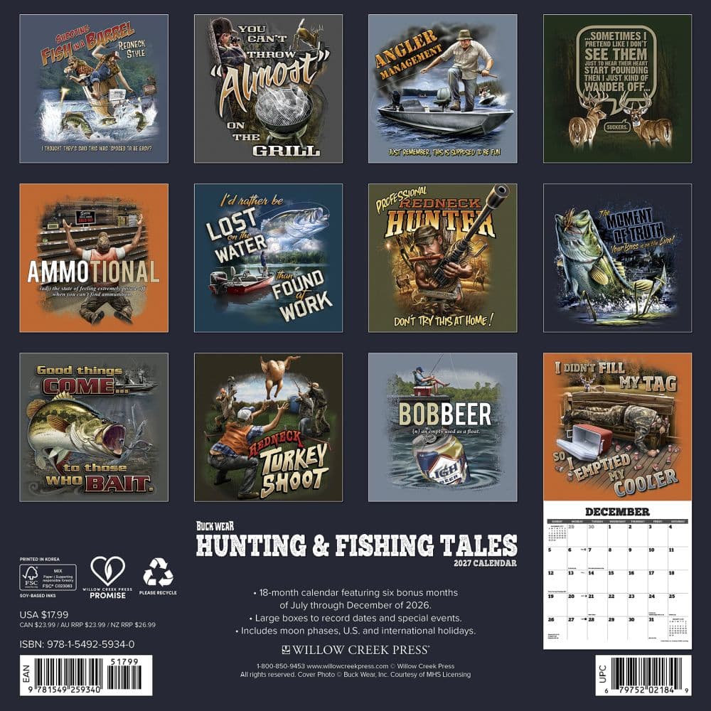 Buck Wear Hunting and Fish Tales 2027 Wall Calendar First Alternate Image