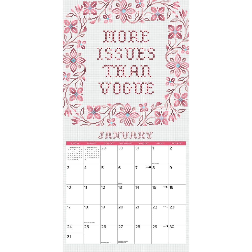 Bitchin Cross Stitchin 2027 Wall Calendar Second Alternate Image