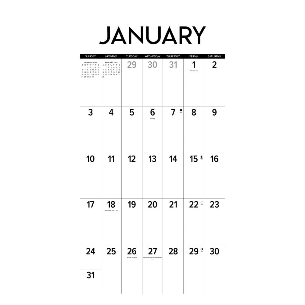 Big Day Large Print and Grid 2027 Wall Calendar Second Alternate Image