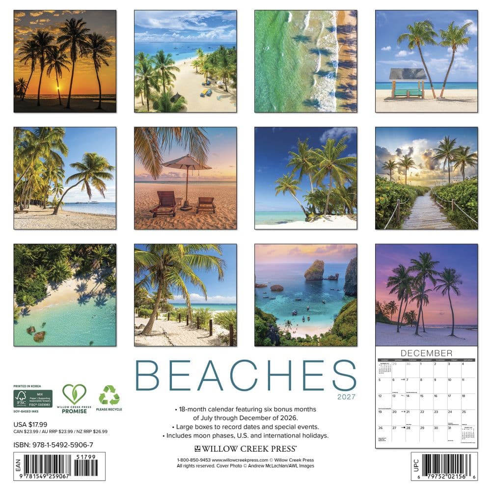 Beaches 2027 Wall Calendar First Alternate Image