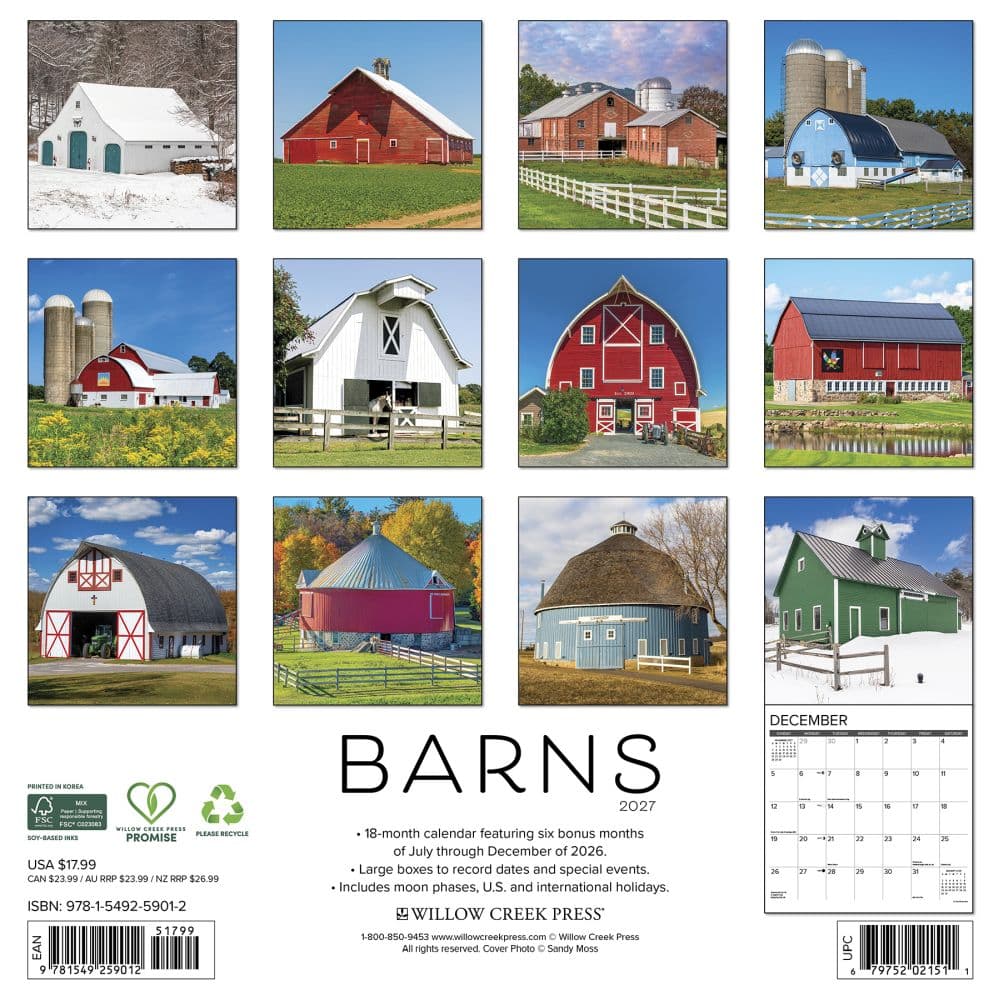Barns 2027 Wall Calendar First Alternate Image