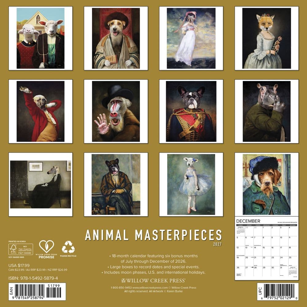 Animal Masterpieces 2027 Wall Calendar First Alternate Image