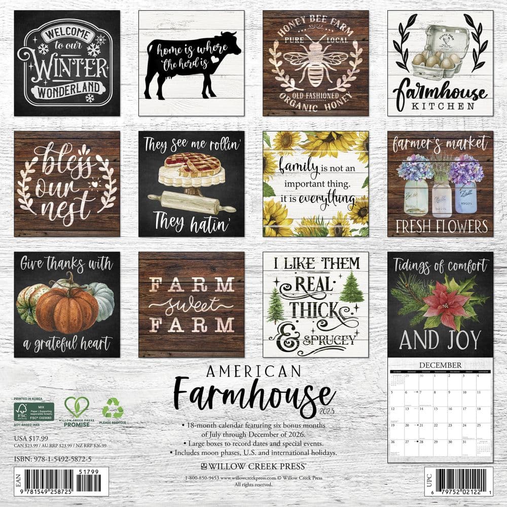 American Farmhouse 2027 Wall Calendar First Alternate Image