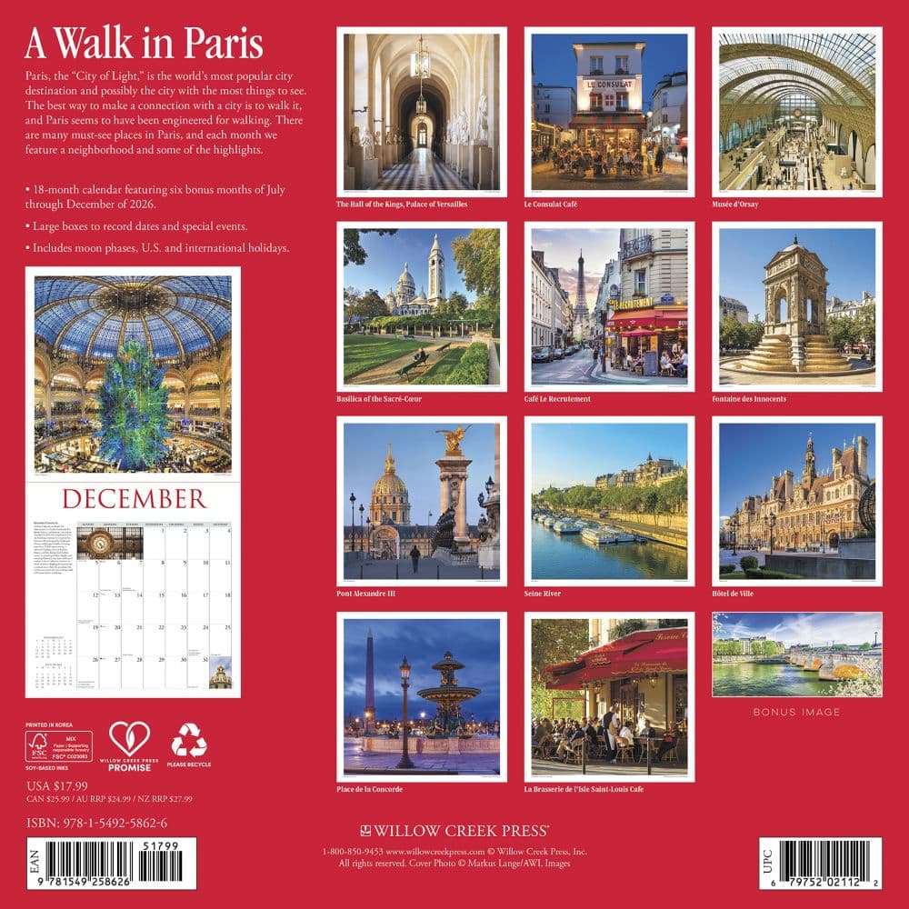 Walk in Paris 2027 Wall Calendar First Alternate Image