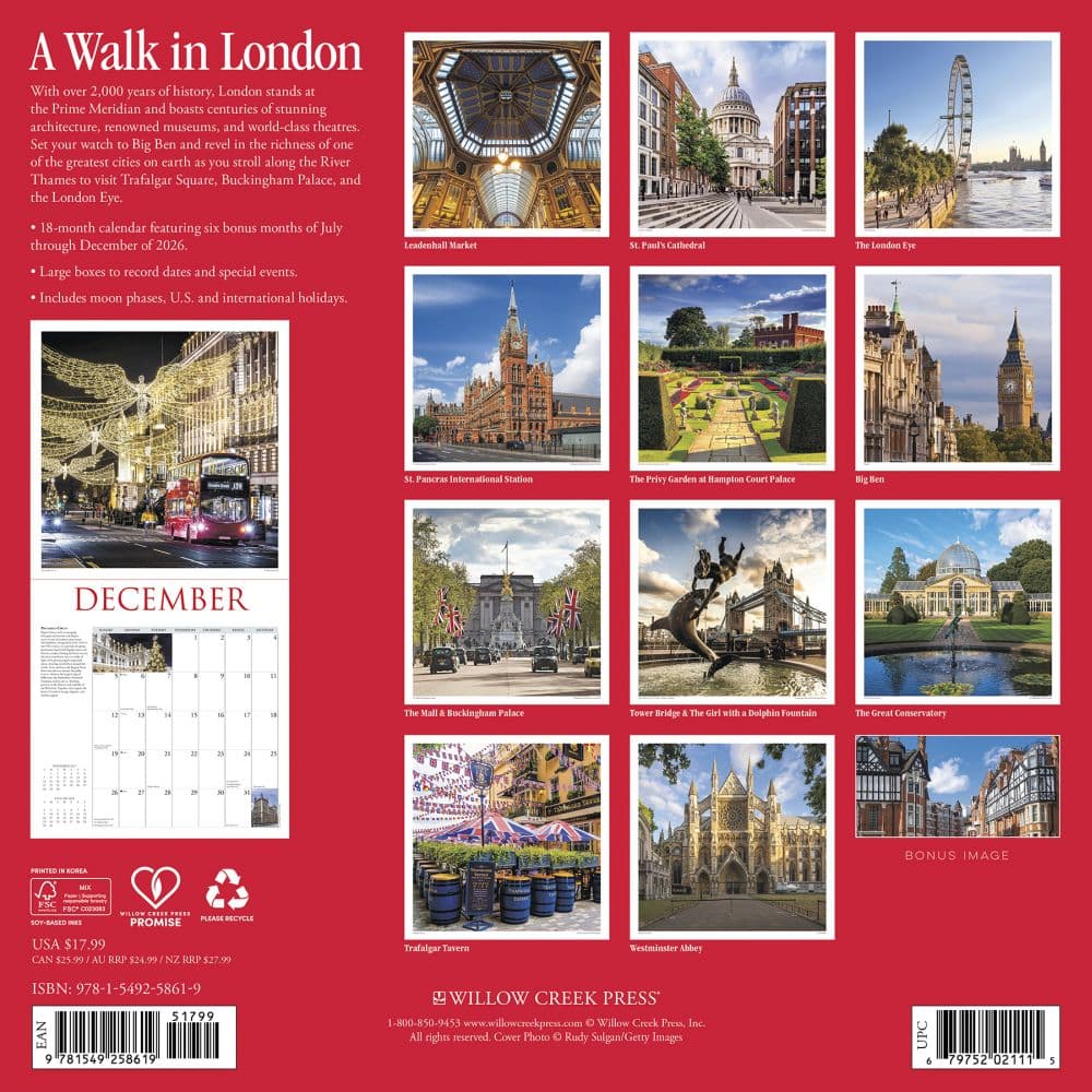 Walk in London 2027 Wall Calendar First Alternate Image