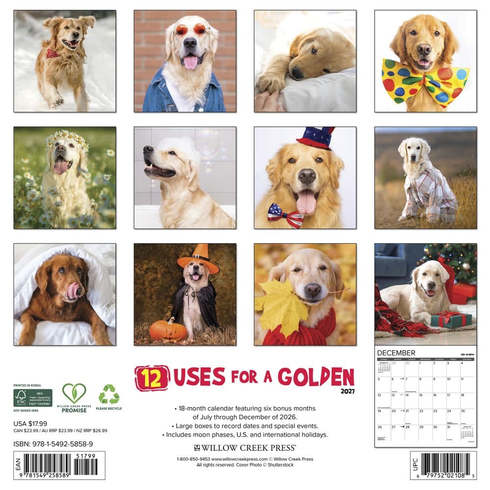 12 Uses For A Golden 2027 Wall Calendar First Alternate Image