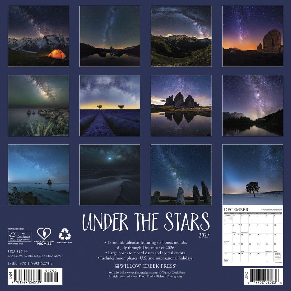 Under the Stars 2027 Wall Calendar First Alternate Image