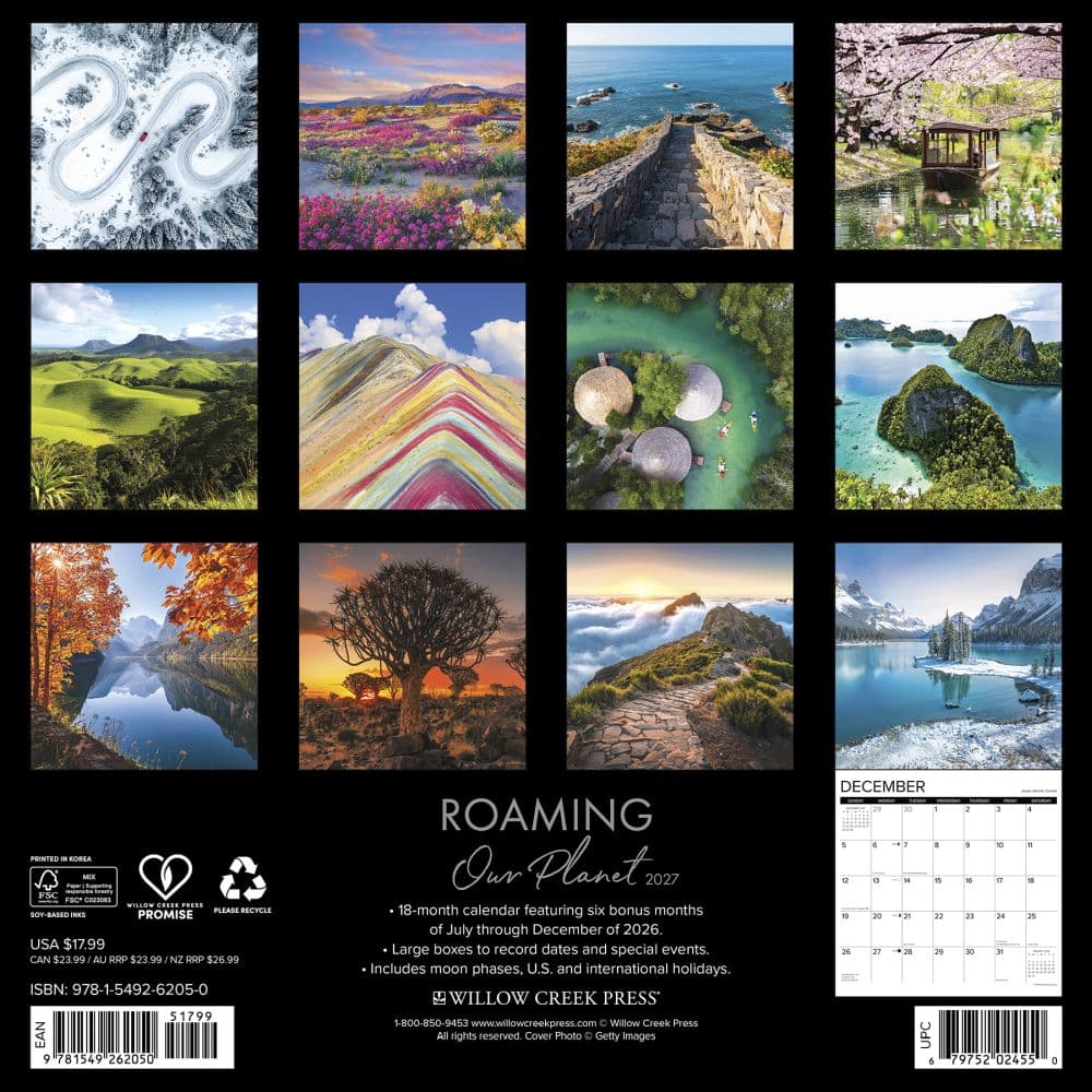 Roaming Our Planet 2027 Wall Calendar First Alternate Image