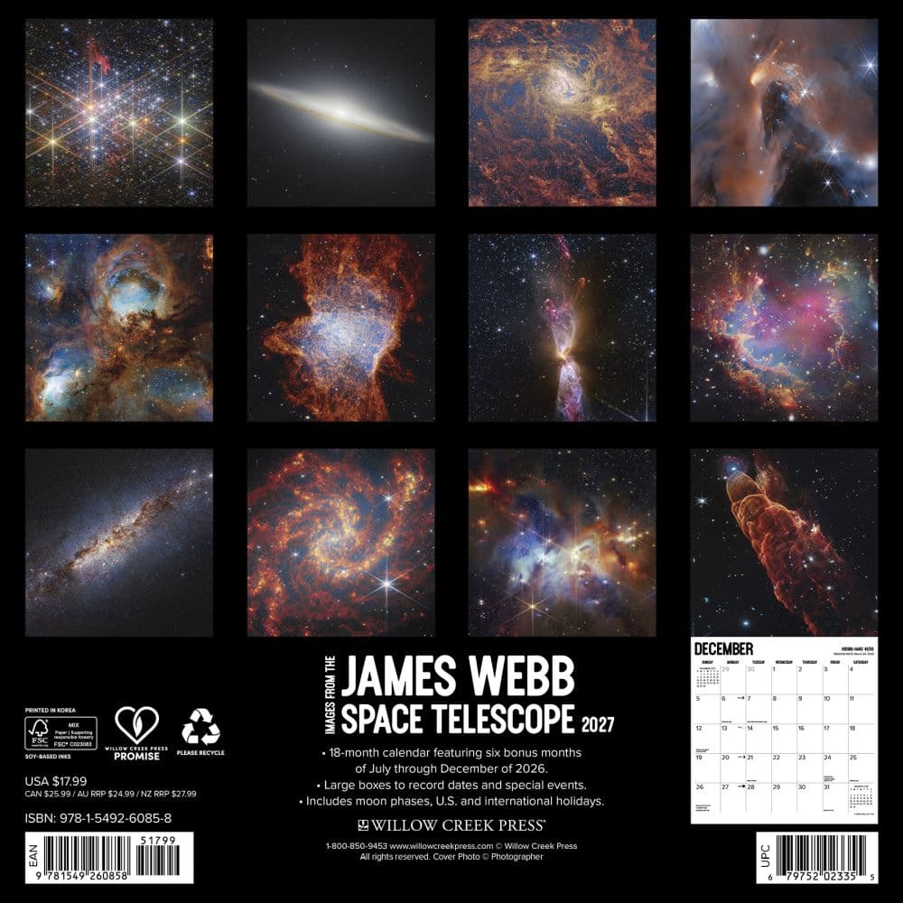 James Webb Space Telescope 2027 Wall Calendar First Alternate Image
