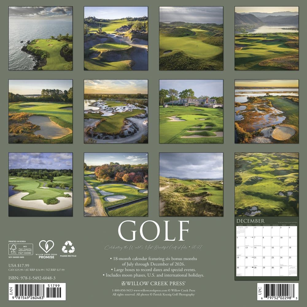 Golf 2027 Wall Calendar First Alternate Image