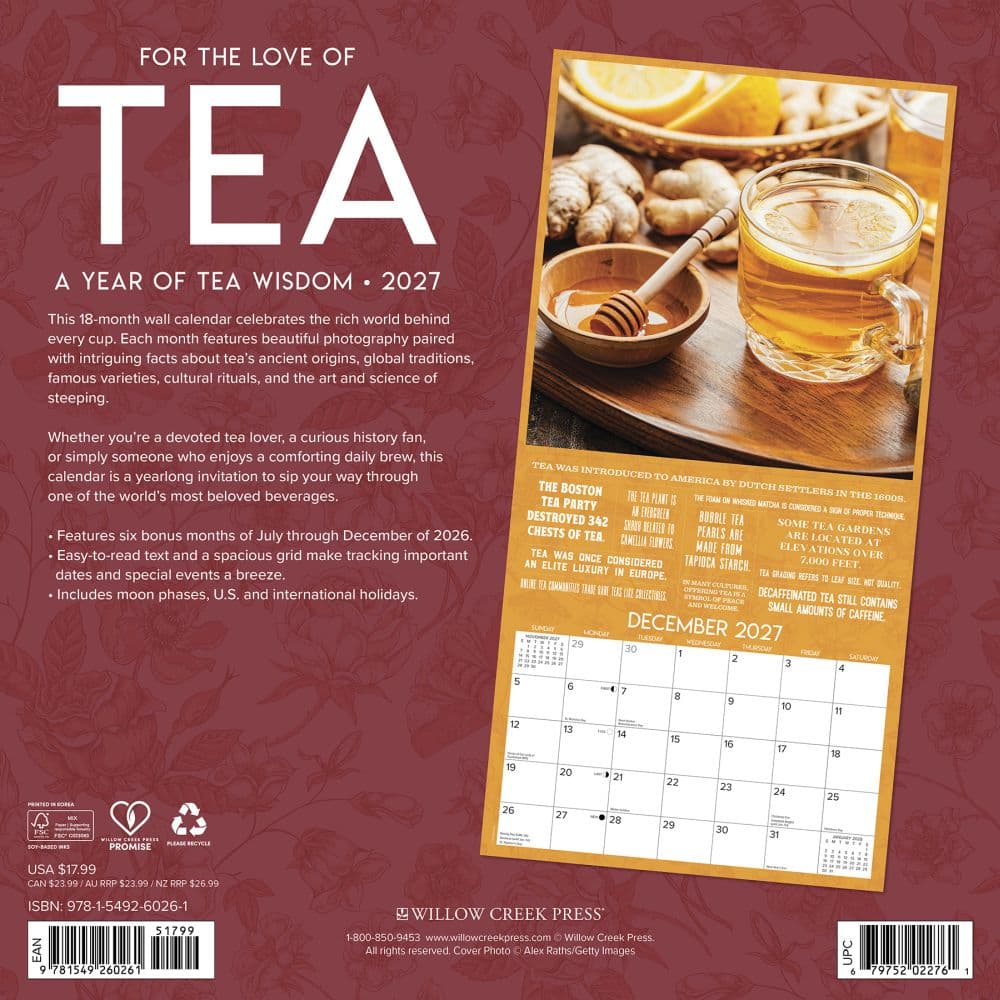 Love of Tea 2027 Wall Calendar First Alternate Image