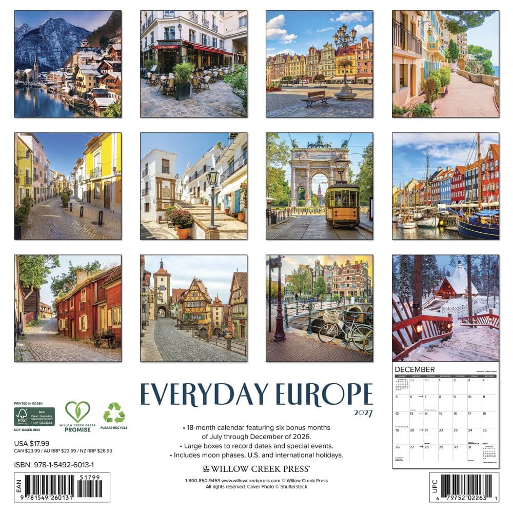 Everyday Europe 2027 Wall Calendar First Alternate Image