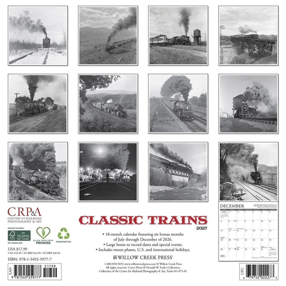Classic Trains 2027 Wall Calendar First Alternate Image