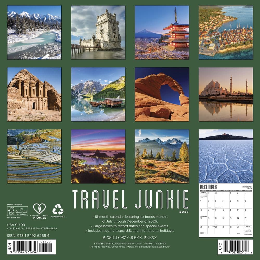 Travel Junkie 2027 Wall Calendar First Alternate Image