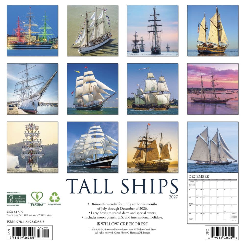 Tall Ships 2027 Wall Calendar First Alternate Image