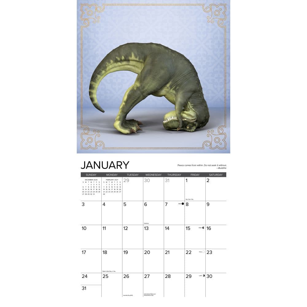 TRex Yoga 2027 Wall Calendar Second Alternate Image