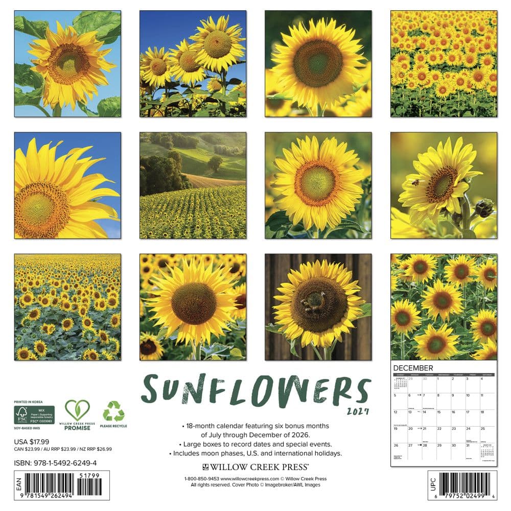 Sunflowers 2027 Wall Calendar First Alternate Image