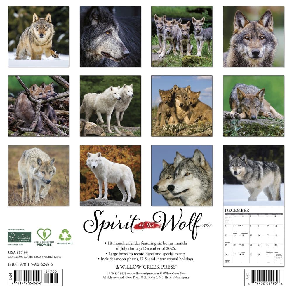 Spirit of the Wolf 2027 Wall Calendar First Alternate Image