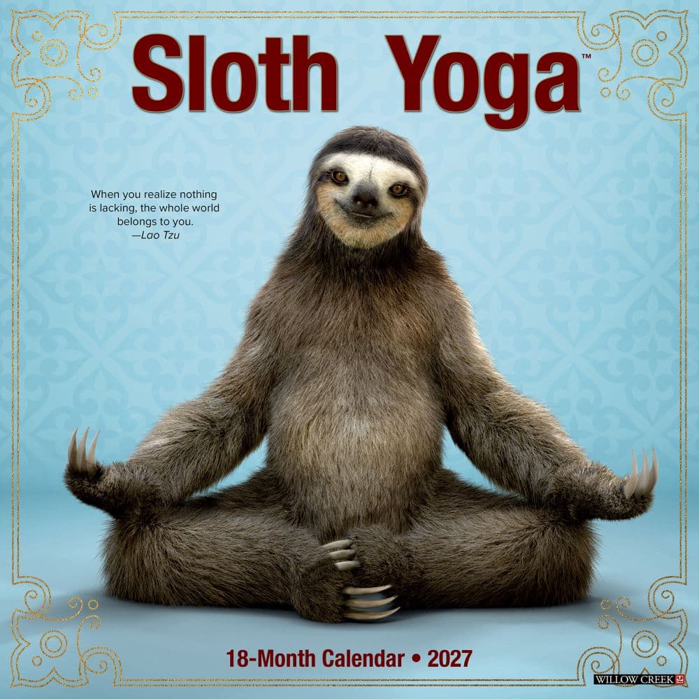 Sloth Yoga 2027 Wall Calendar Main Product Image