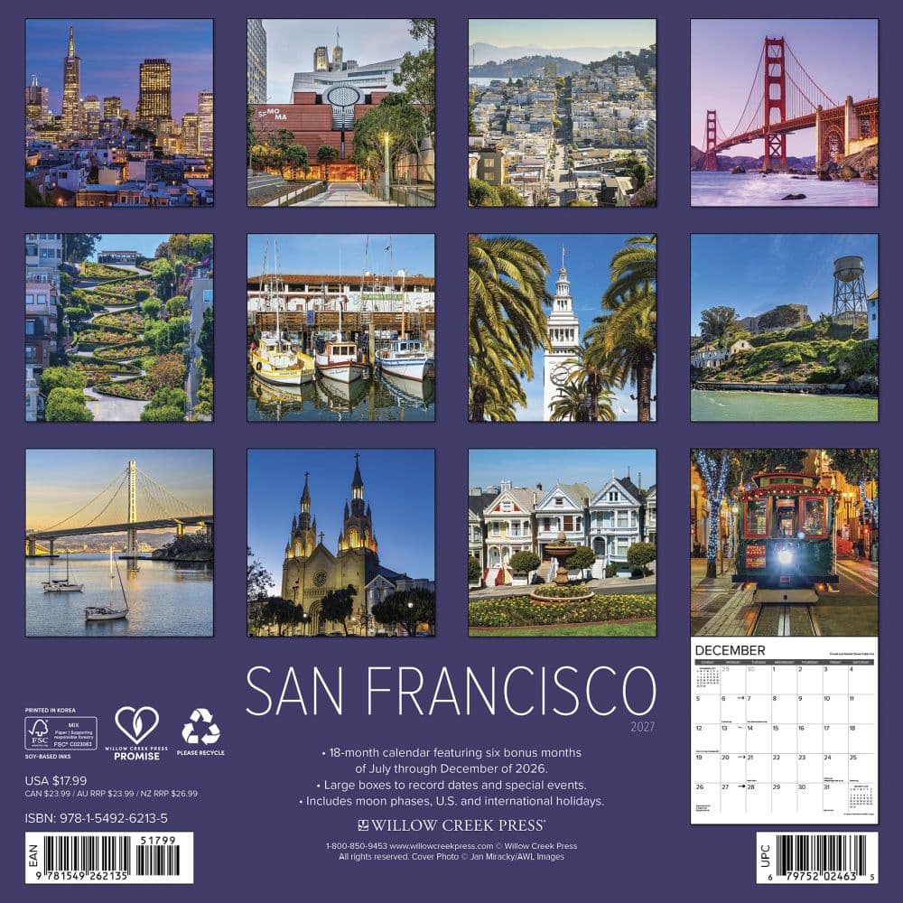 San Francisco 2027 Wall Calendar First Alternate Image