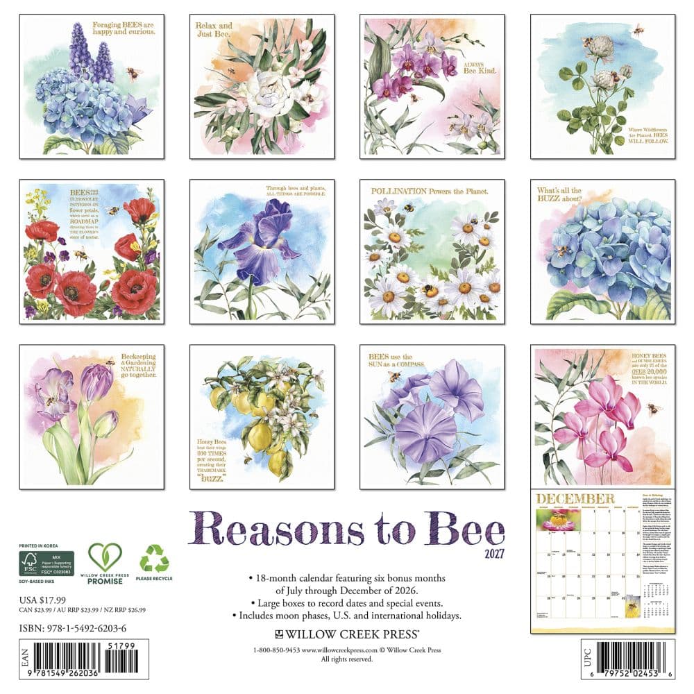 Reasons To Bee 2027 Wall Calendar First Alternate Image